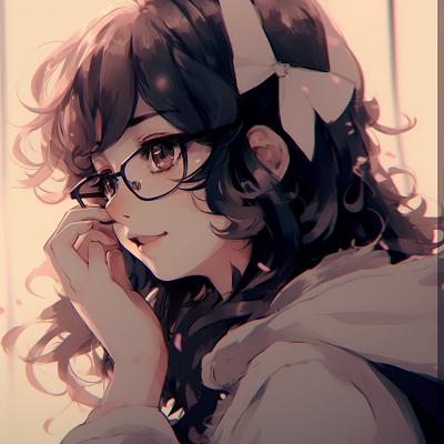 Image For Post Glossy Eyed Anime Girl with Glasses - anime pfp aesthetic icons