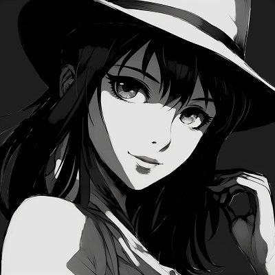 Image For Post | A infamous anime villain, sharp features, detailed in a monochrome shadowy style. retro anime black and white pfp - [anime black and white pfp collection](https://hero.page/pfp/anime-black-and-white-pfp-collection)