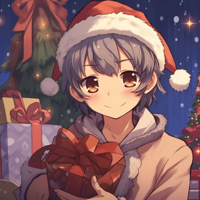Image For Post | Cheerful anime boy entangled in Christmas lights, light-hearted art style and vivid palette. anime boy christmas pfp - [christmas pfp anime](https://hero.page/pfp/christmas-pfp-anime)
