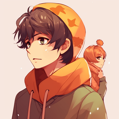 Image For Post | Profile view of an anime boy wearing a scarf, crisp lines and warm colors. anime 3 matching pfp for boys - [Anime 3 Matching Pfp Top Picks](https://hero.page/pfp/anime-3-matching-pfp-top-picks)