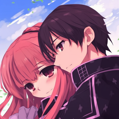 Image For Post | Close-up of Asuna and Kirito, focused on their facial expressions and high contrast. artistic anime matching pfp couples - [Anime Matching Pfp Couple](https://hero.page/pfp/anime-matching-pfp-couple)