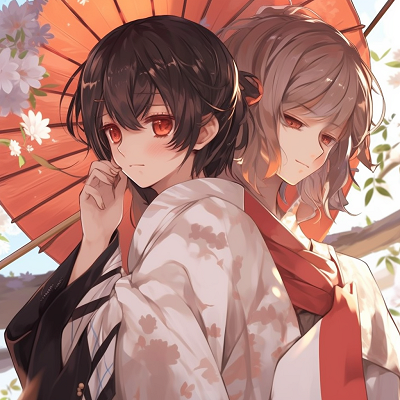 Image For Post Traditional Japanese pattern on female anime - female anime pfp matching