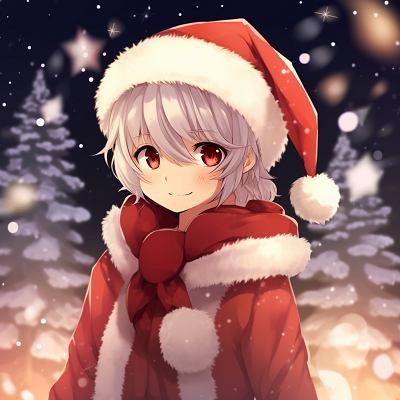 Image For Post | Close-up shot of Santa anime girl, focusing on her expressive eyes and rosy cheeks. christmas anime pfp - [anime christmas pfp optimized space](https://hero.page/pfp/anime-christmas-pfp-optimized-space)