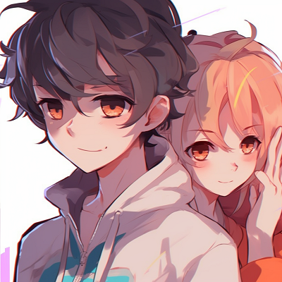 Image For Post | A profile view of an anime boy and girl side-by-side, highlighting their unique attire and vivid eye colors. matching pfp anime boy and girl - [Matching PFP Anime Gallery](https://hero.page/pfp/matching-pfp-anime-gallery)