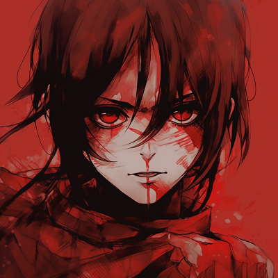 Image For Post | Eren Yeager displaying an intense expression, pronounced lines and deep reds. excellent red anime pfp selection - [Red Anime PFP Compilation](https://hero.page/pfp/red-anime-pfp-compilation)