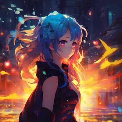 Image For Post | Profile image of an anime girl, surrounded by a glowing mystical aura. Vibrant colors flow from her form. 4k anime girl profile picture - [4K Anime Profile Pictures](https://hero.page/pfp/4k-anime-profile-pictures)