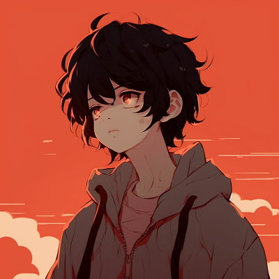 Image For Post | Anime character in a calm posture, predominantly red color palette. color-themed chill anime pfp - [Chill Anime PFP Universe](https://hero.page/pfp/chill-anime-pfp-universe)