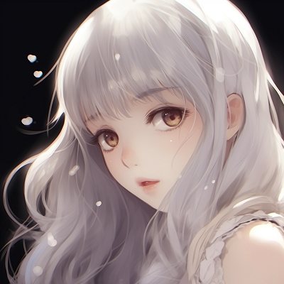 Image For Post White Haired Anime Girl Gazing - white hair anime pfp girl