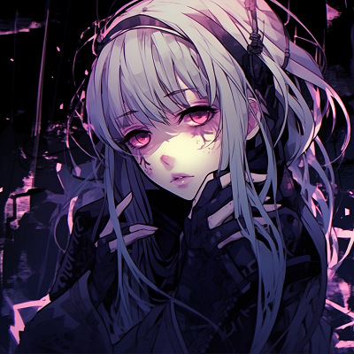 Image For Post Cyber Goth Anime Girl with Neon Highlights - stylish goth anime girl pfp