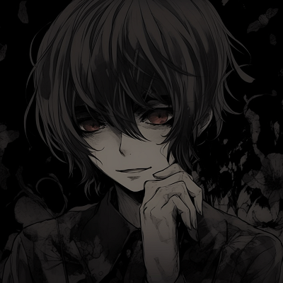 Image For Post | Intense monochrome picture of an anime character, carrying a gripping dramatic expression. anthology of anime pfp dark aesthetic pfp for discord. - [anime pfp dark aesthetic Collection](https://hero.page/pfp/anime-pfp-dark-aesthetic-collection)