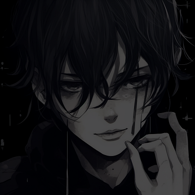 Image For Post Intense Gaze in the Shadows - anime pfp dark aesthetic for males