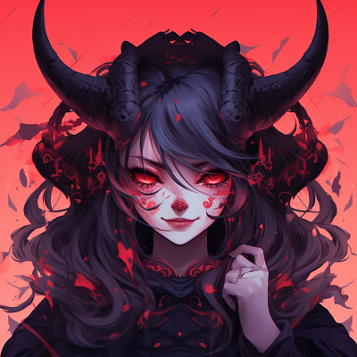 Image For Post | Anime demon girl sitting in a relaxed pose, with her demon tail visible, strong outlines and subdued colors. female demon anime pfp pfp for discord. - [Demon Anime PFP](https://hero.page/pfp/demon-anime-pfp)