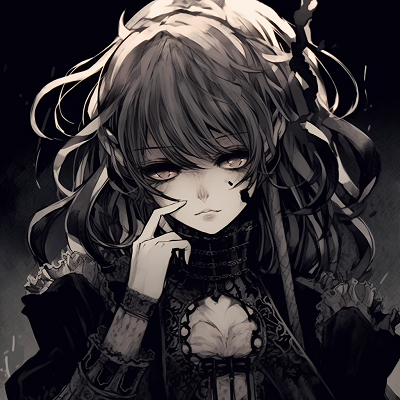 Image For Post | Anime character in Gothic Lolita attire, dark colors and intricate lace details. dark aesthetic girl manga anime pfp pfp for discord. - [Manga Anime PFP](https://hero.page/pfp/manga-anime-pfp)