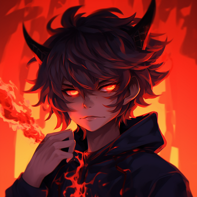Image For Post | Demon boy wreathed in flames, featuring vivid red and orange colors. demonic anime pfp for boys pfp for discord. - [demonic anime pfp](https://hero.page/pfp/demonic-anime-pfp)