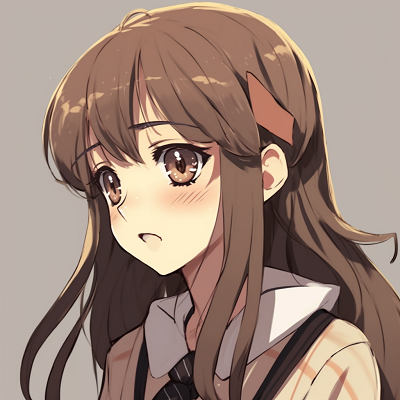 Image For Post | Close-up of a serene-looking girl in a school uniform, rosy hues and fine details. unique female anime pfp pfp for discord. - [female anime pfp](https://hero.page/pfp/female-anime-pfp)