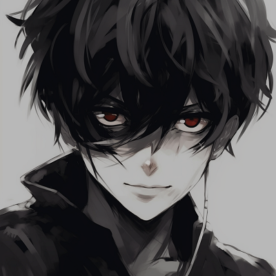 Image For Post | Fringe covering one eye, bold line usage, and dark shading. anime pfp for guys in manga pfp for discord. - [anime pfp guy](https://hero.page/pfp/anime-pfp-guy)
