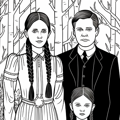 Image For Post Wednesday Addams Family Portrait - Wallpaper