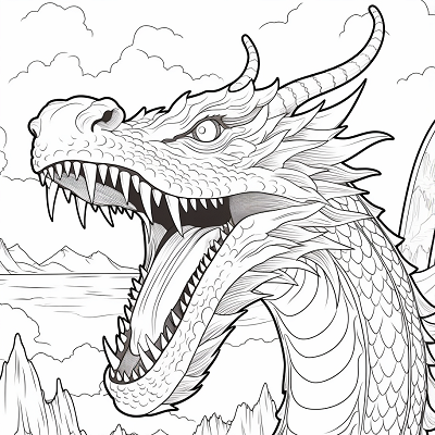 Image For Post Realistic Roaring Dragon - Printable Coloring Page