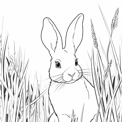 Image For Post Bunny Enjoying Nature - Printable Coloring Page
