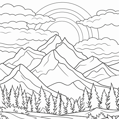 Image For Post Mountain Magic - Printable Coloring Page