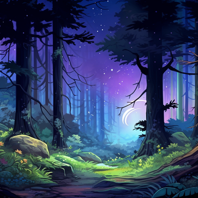 Image For Post Artistic HD Wallpapers Night in the Forest sketch - Wallpaper