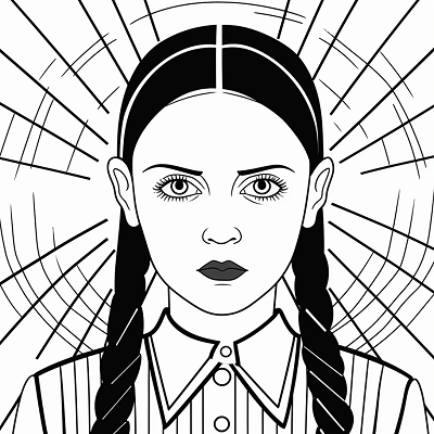 Image For Post Wednesday Addams with a Hanging Spider - Wallpaper