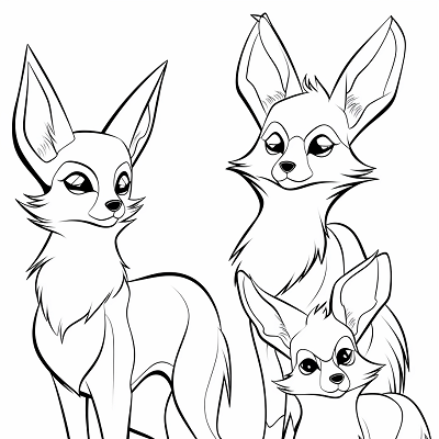 Image For Post | Depiction of adult Eevee pokemon evolutions; strong, defined lines and bold shapes. printable coloring page, black and white, free download - [Eevee Evolutions Coloring Sheet Pokemon Pages, Adult & Kids Fun](https://hero.page/coloring/eevee-evolutions-coloring-sheet-pokemon-pages-adult-and-kids-fun)