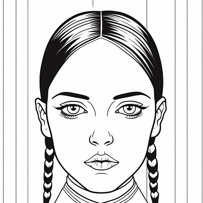 Image For Post | Wednesday Addams in her distinct gothic dress; minimalistic lines with sharp contrast. printable coloring page, black and white, free download - [Wednesday Addams Printable Coloring Pages, Adult Coloring Crafts, Kid Fun Pages](https://hero.page/coloring/wednesday-addams-printable-coloring-pages-adult-coloring-crafts-kid-fun-pages)
