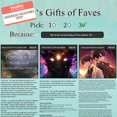 Image For Post Undead Flower Boy's Gift of Faves CYOA