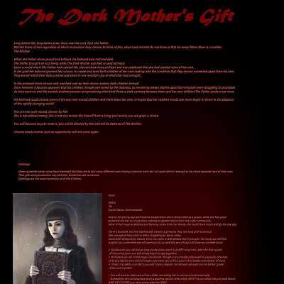 Image For Post The Dark Mother's Gift CYOA