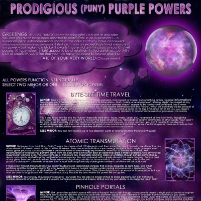 Image For Post Prodigious (puny) Purple Powers! CYOA by captainNematode
