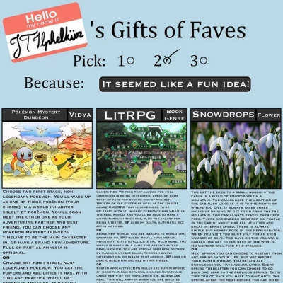 Image For Post JTIlphelkiir's Gift of Faves CYOA
