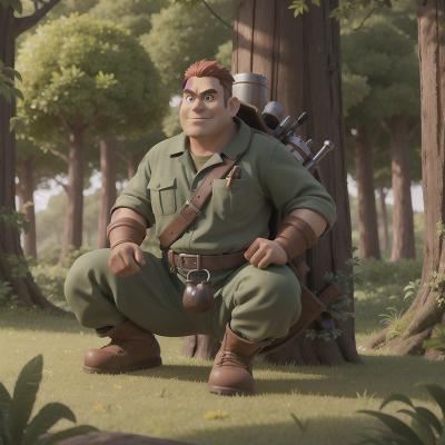 Image For Post Anime, mechanic, forest, park, shield, ogre, HD, 4K, AI Generated Art