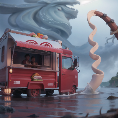 Image For Post Anime, flood, taco truck, tornado, magic wand, kraken, HD, 4K, AI Generated Art