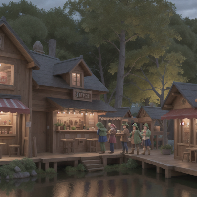 Image For Post Anime, swamp, carnival, wizard, success, coffee shop, HD, 4K, AI Generated Art