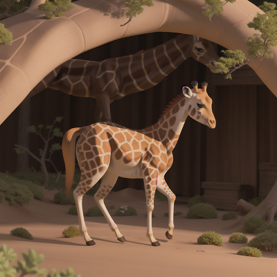 Image For Post Anime, giraffe, kangaroo, ghost, panda, desert, HD, 4K, AI Generated Art