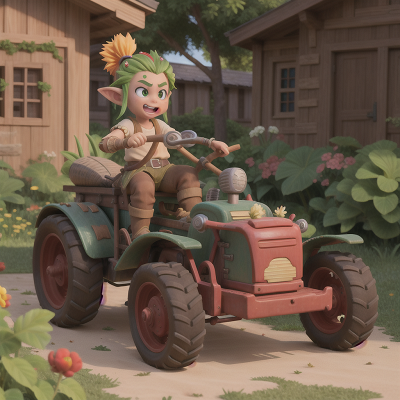 Image For Post Anime, tribal warriors, goblin, tractor, garden, map, HD, 4K, AI Generated Art