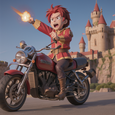 Image For Post Anime, anger, wizard, motorcycle, medieval castle, treasure, HD, 4K, AI Generated Art