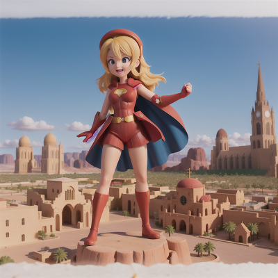 Image For Post Anime, cathedral, skyscraper, desert oasis, superhero, joy, HD, 4K, AI Generated Art