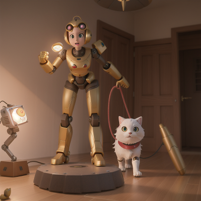Image For Post Anime, camera, fighting, robotic pet, lamp, sunset, HD, 4K, AI Generated Art