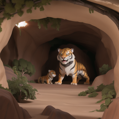 Image For Post Anime, werewolf, desert oasis, cave, market, tiger, HD, 4K, AI Generated Art