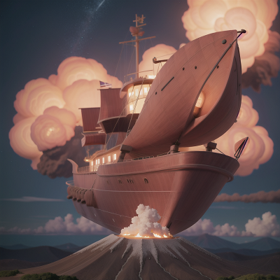 Image For Post Anime, storm, boat, museum, telescope, volcano, HD, 4K, AI Generated Art