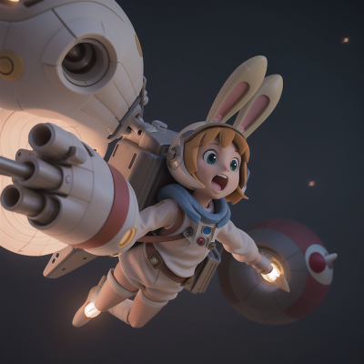 Image For Post Anime, flying, mummies, rabbit, rocket, spaceship, HD, 4K, AI Generated Art