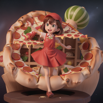 Image For Post Anime, pizza, drought, fruit market, joy, space, HD, 4K, AI Generated Art