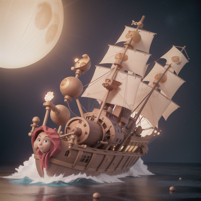 Image For Post Anime, pirate ship, force field, alien planet, virtual reality, flute, HD, 4K, AI Generated Art