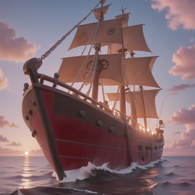 Image For Post Anime, angel, wizard, pirate, sunset, boat, HD, 4K, AI Generated Art