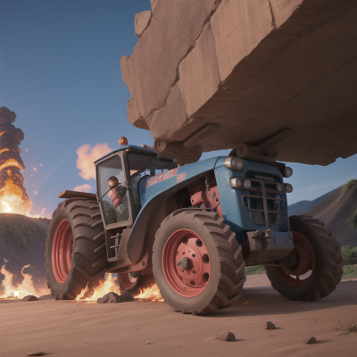 Image For Post Anime, tractor, market, earthquake, chimera, volcano, HD, 4K, AI Generated Art