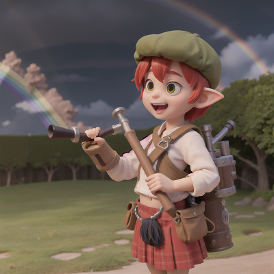Image For Post Anime, camera, mechanic, bagpipes, goblin, rainbow, HD, 4K, AI Generated Art