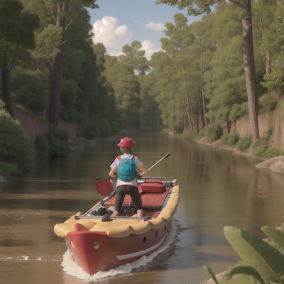 Image For Post Anime, river, knights, alligator, pizza, bicycle, HD, 4K, AI Generated Art