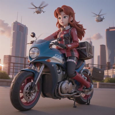 Image For Post Anime, skyscraper, musician, romance, motorcycle, hovercraft, HD, 4K, AI Generated Art